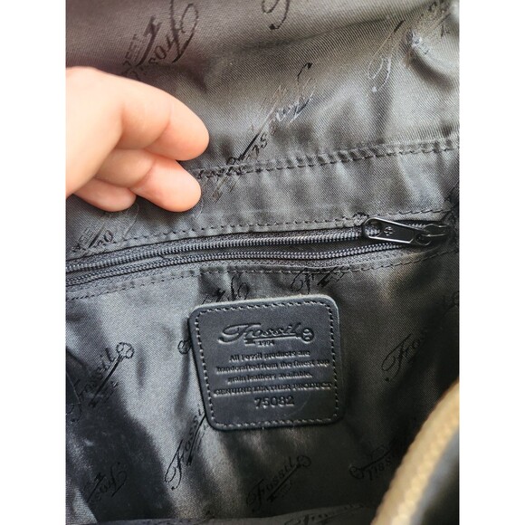 Vintage Fossil 1954 Black Leather Crossbody Shoulder Bag Purse  75082 Handbag - Picture 11 of 16